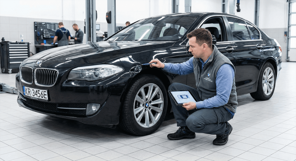 Uszkodzony bok w aucie leasingowanym, zgłoszenie szkody.