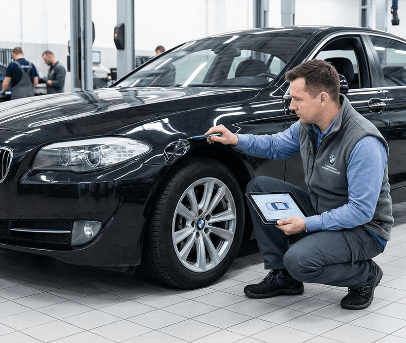 Uszkodzony bok w aucie leasingowanym, zgłoszenie szkody.